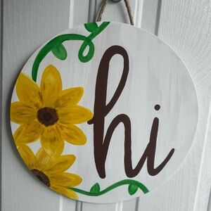 White and Yellow Sunflower Art Plaque